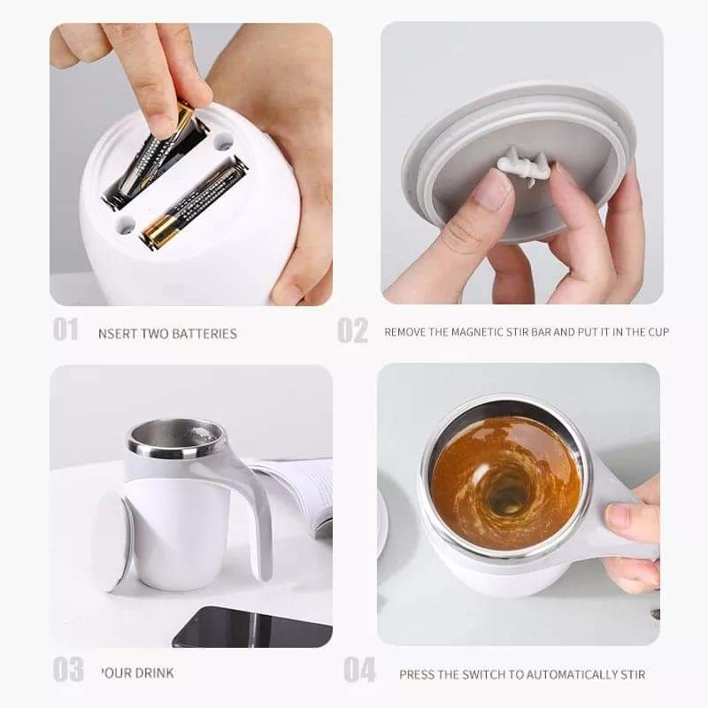 AAA Battery powered 380ml stainless steel Magnetic stirring cup - Image 3