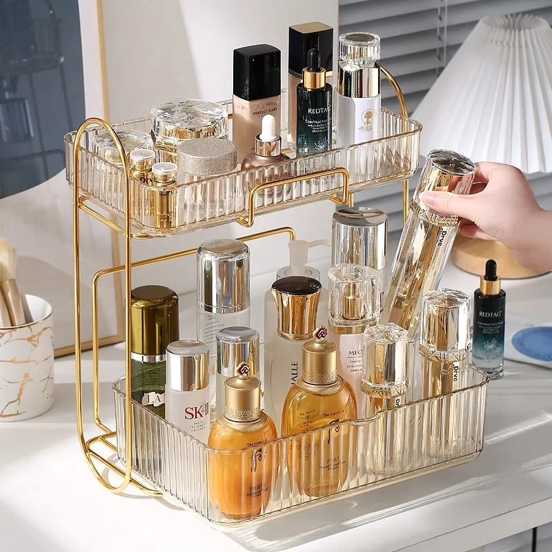 Acrylic Double layer cosmetic organizer - Image 2