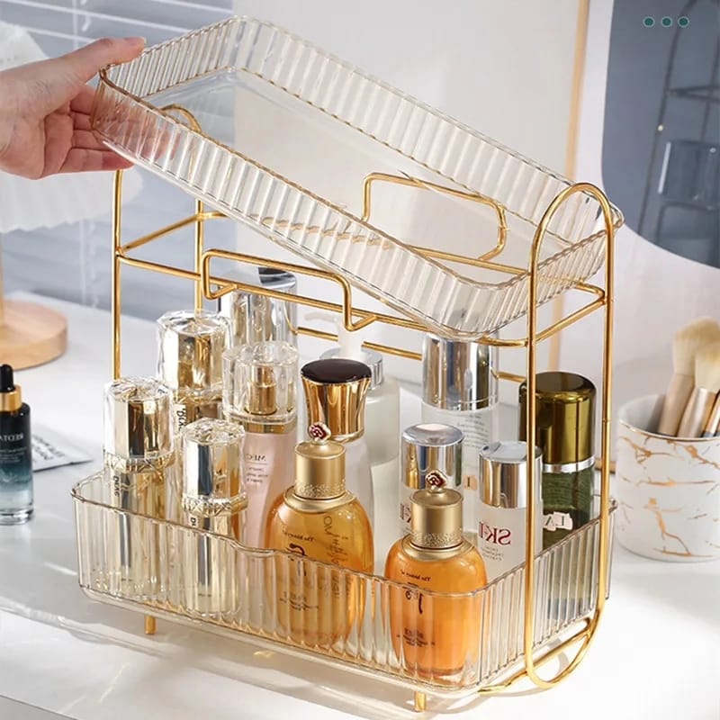 Acrylic Double layer cosmetic organizer - Image 3