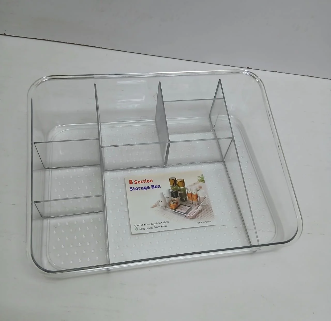 Acrylic Makeup & Cosmetic Storage Tray Organiser, Clear Multi-Compartment Vanity Tray for Makeup, Skincare, Perfume & Beauty Accessories - Image 3