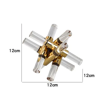 Acrylic Metal Gold Abstract Cube Figurines - Image 3