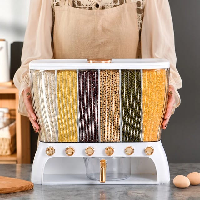 Acrylic Partitioned Rice Cereal Dispenser - Image 8