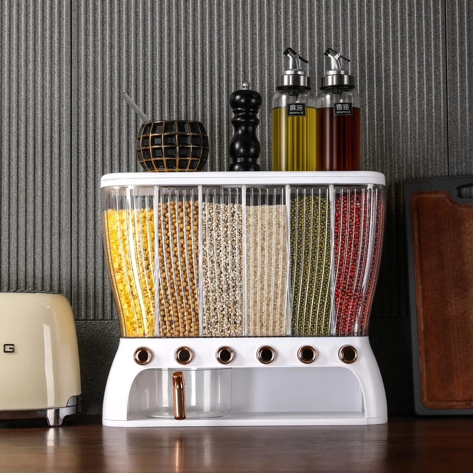 Acrylic Partitioned Rice Cereal Dispenser - Image 9