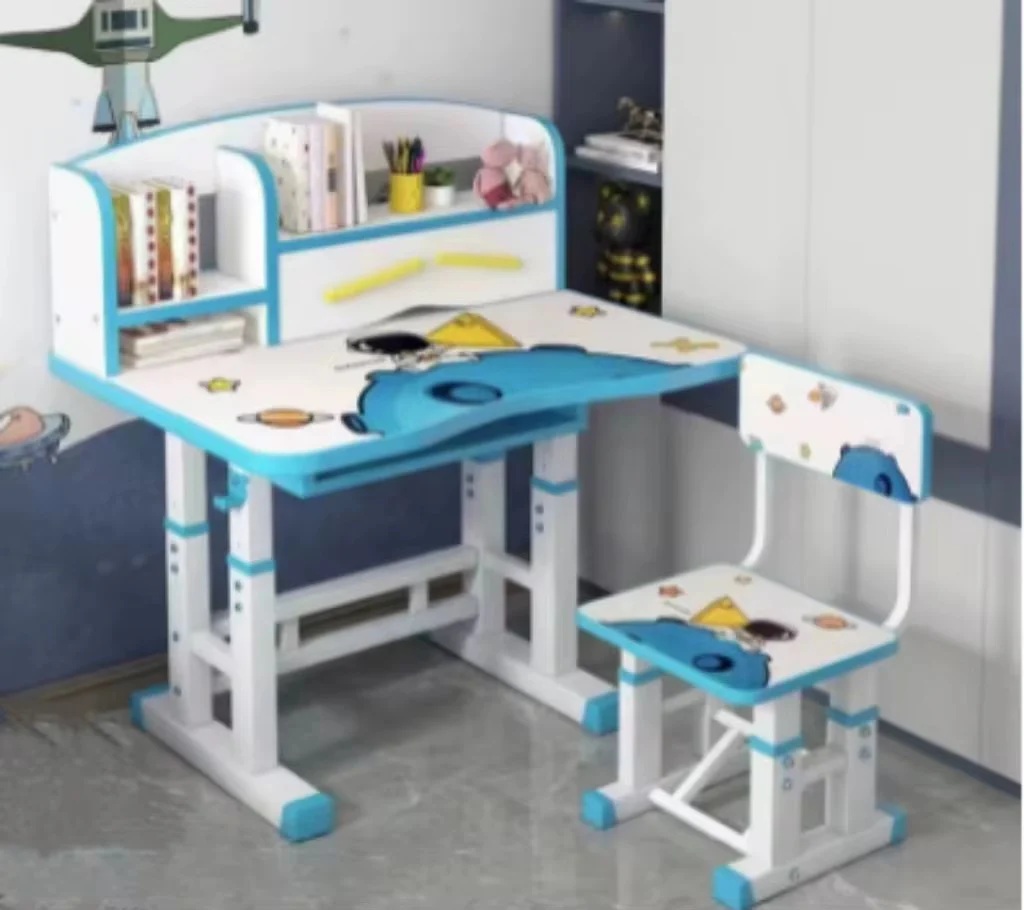 Adjustable Kids Study Desk And Chair Set Educational Table with Ergonomic Design Safe Construction Ample Storage Ideal for Home Learning Nursery Creativity Growing Baby - Image 3