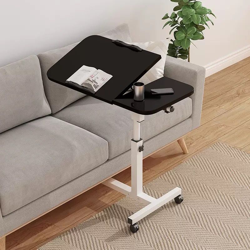 Adjustable Overbed Laptop Table with Wheels Rolling Bedside Desk - Image 10