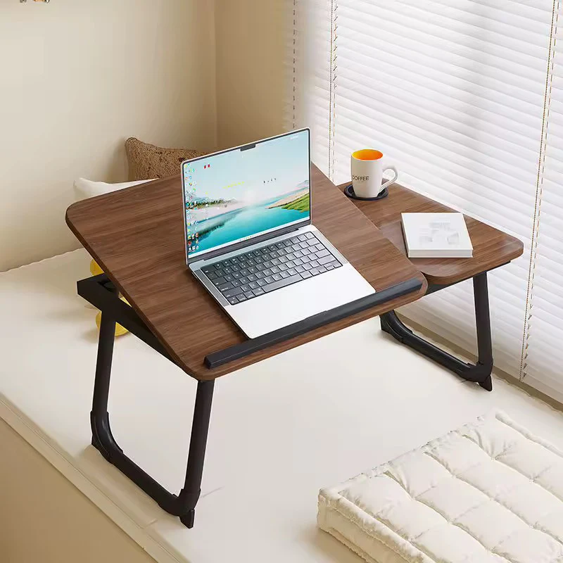 Adjustable Tilting Laptop Folding Table Stand Desk Bed Table with Foldable Legs for Laptop and Writing, Computer Tray with Cup Slot for Working, Reading on Bed - Image 14