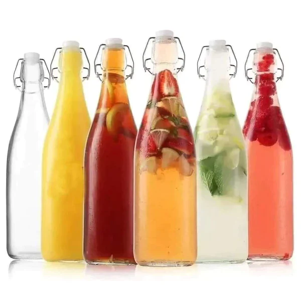 Airtight Beverage bottles with clip lock lids - Image 2