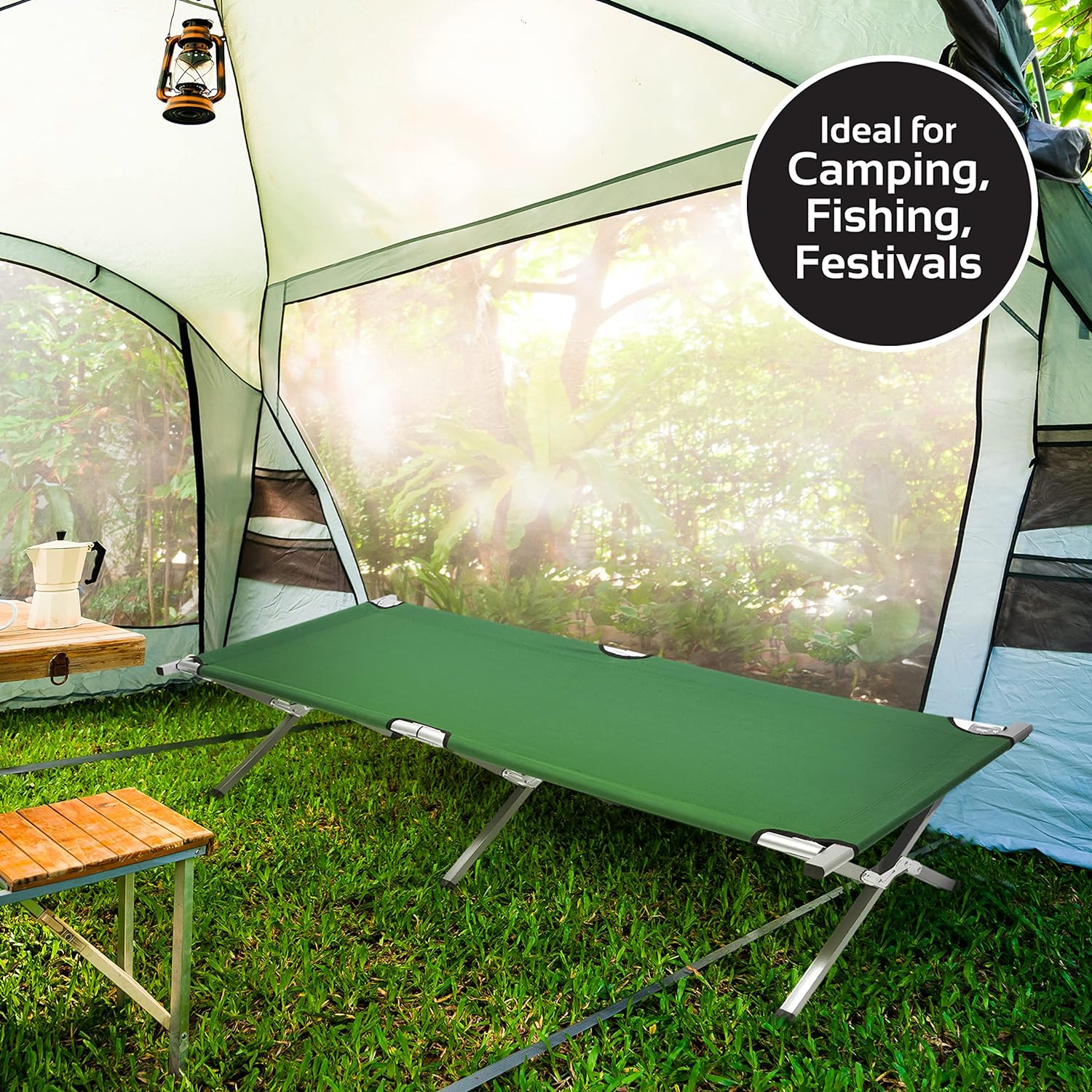 Aluminum alloy camping folding bed. - Image 2
