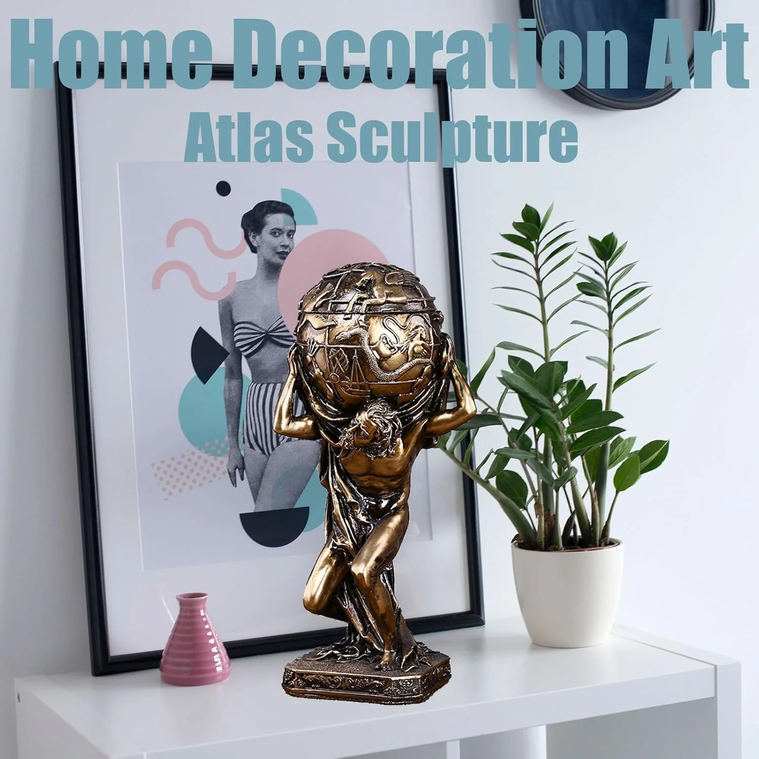 Ancient Greek Mythology Atlas Optimus Prime Giant God Sculpture Home Resin Craft Decoration Unique Posture Can Collectible Atlas Statue - Image 3