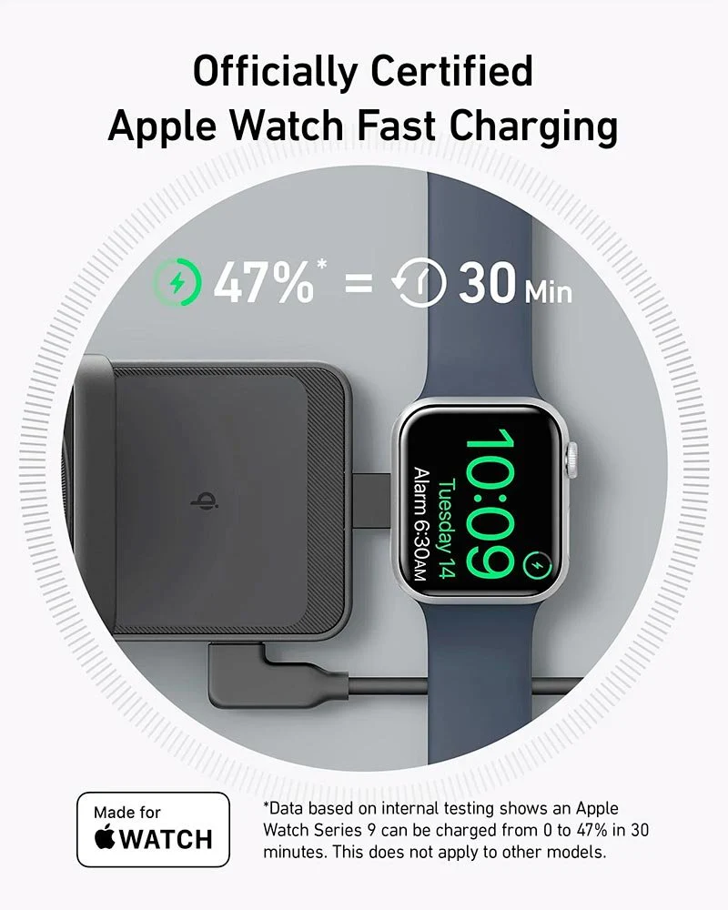 Anker MagGo 15W Qi2 Foldable 3-in-1 Wireless Charging Station – 40W USB-C Charger & 5ft Cable Included - Image 3