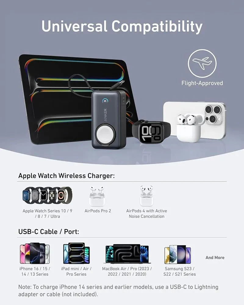 Anker MagGo Power Bank 10000mAh 30W | Built-In USB-C Cable & Apple Watch Charger - Image 3