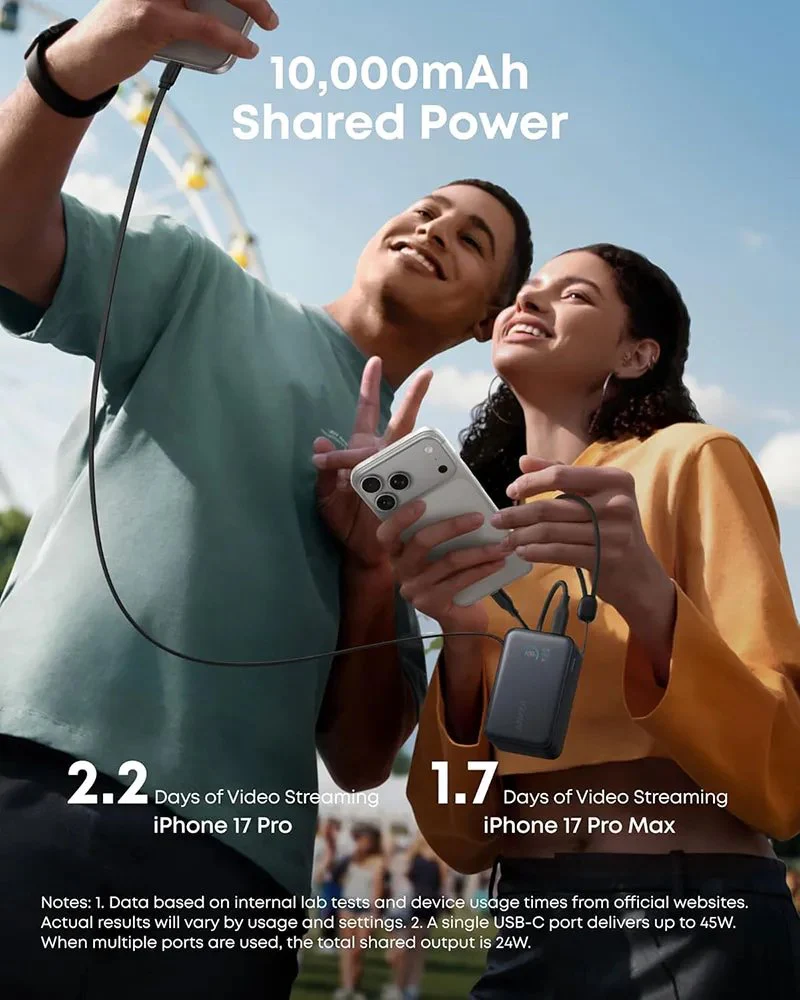 Anker Nano Power Bank 10000mAh 45W | Built-In Retractable USB-C Cable Power Bank - Image 4