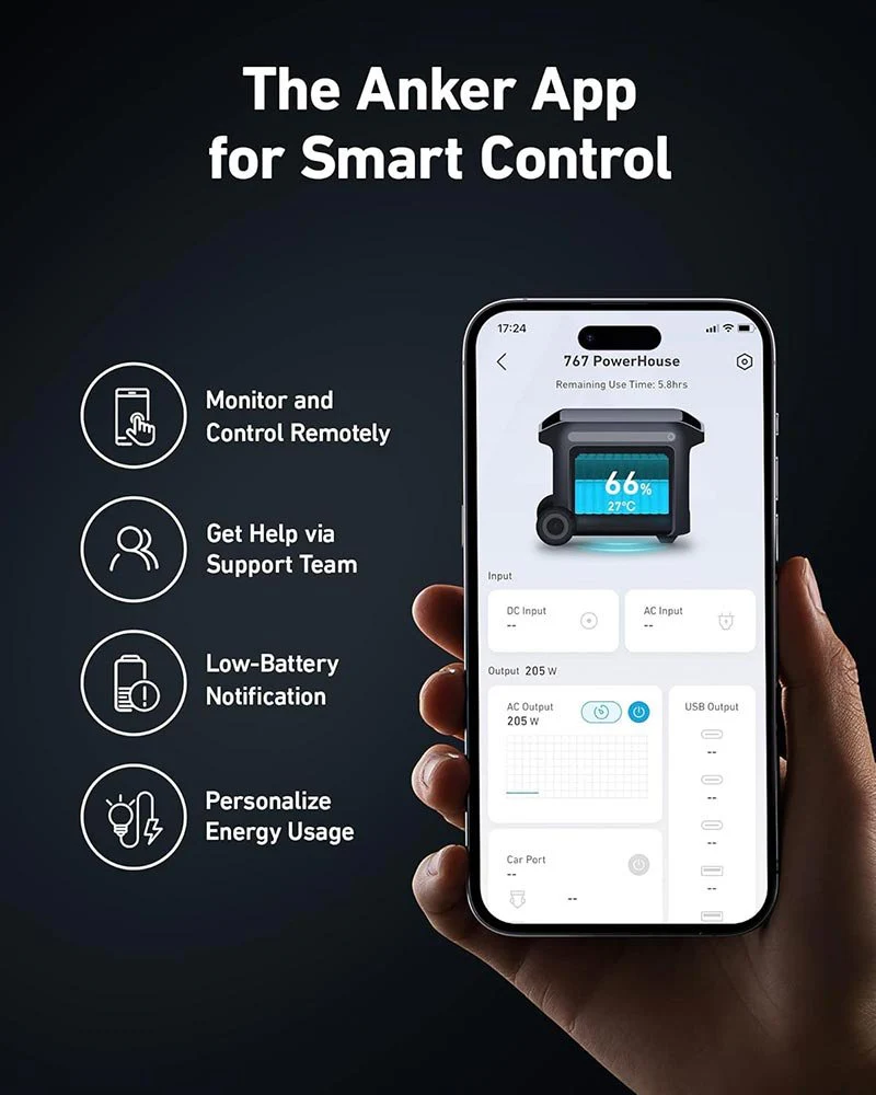 Anker SOLIX F2000 Portable Power Station 2048Wh 2400W – GaNPrime PowerHouse 767, Solar Generator & Home Backup Power - Image 5