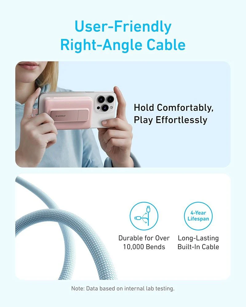 Anker Zolo Magnetic Power Bank 10000mAh 30W | Wireless Charging Power Bank with Built-In USB-C Cable & Viewing Stand - Image 6