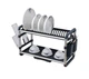 Aluminium Dish Drying Rack Multifunctional Dish Rack, Large Capacity Dish Drainer for Kitchen Counter, Rustproof Dish Drying Rack with Cutlery & Cup Holders - Image 4