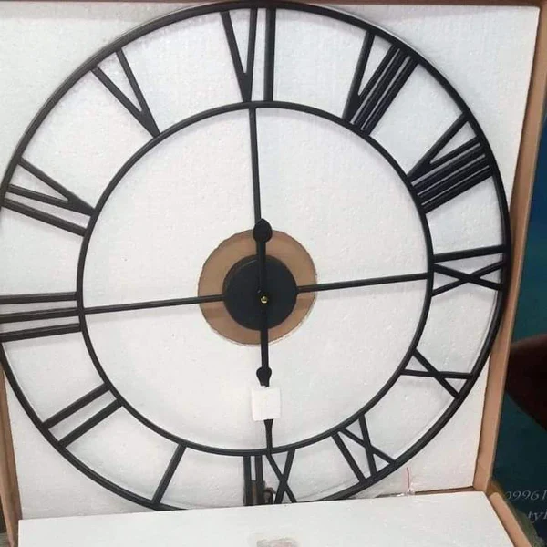 Antique Wall Clock Retro 24 Inch Roman Numerals Art Creative Clock - Image 2