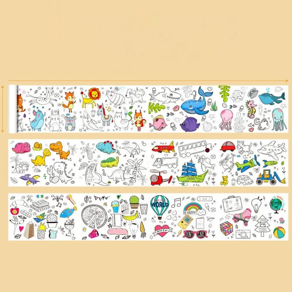 Art Wall Sticker Kids Gift Children Drawing Roll Color Filling Paper Scroll Children'S Drawing Scroll Blank Coloring Pages - Image 11