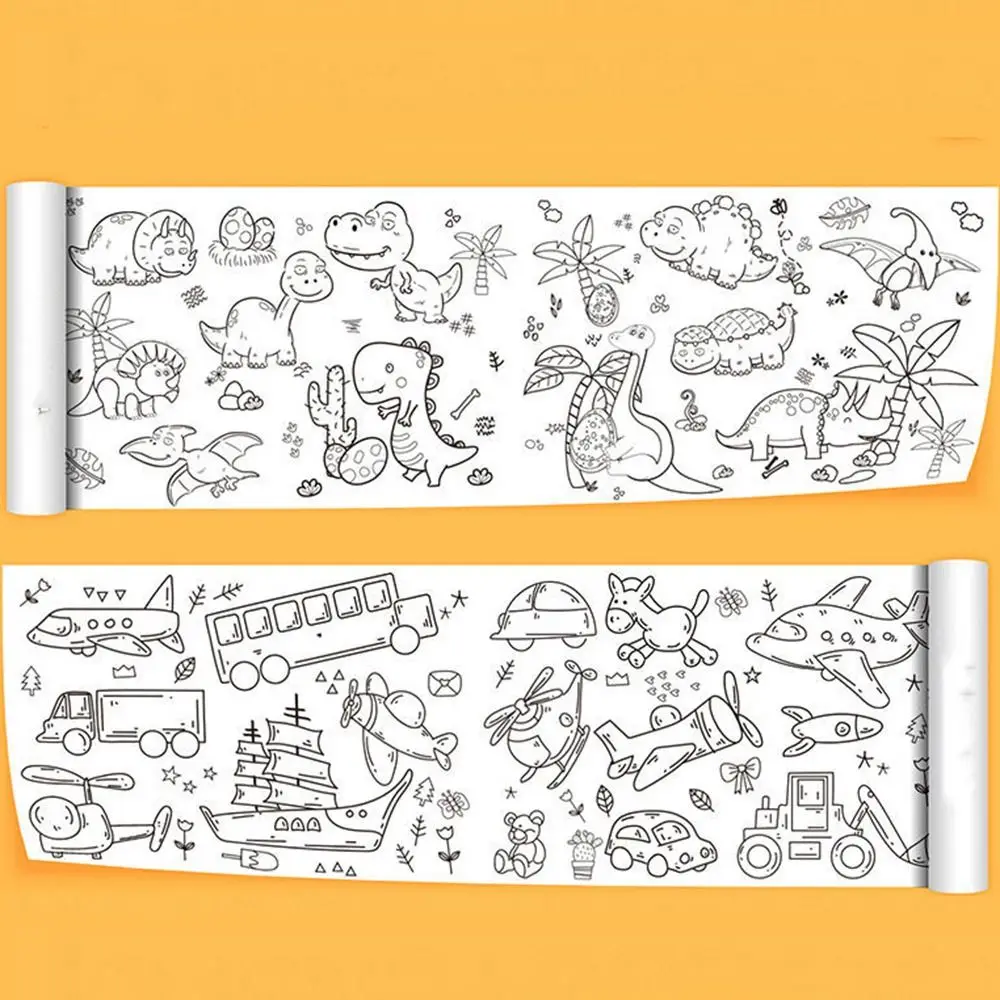 Art Wall Sticker Kids Gift Children Drawing Roll Color Filling Paper Scroll Children'S Drawing Scroll Blank Coloring Pages - Image 3