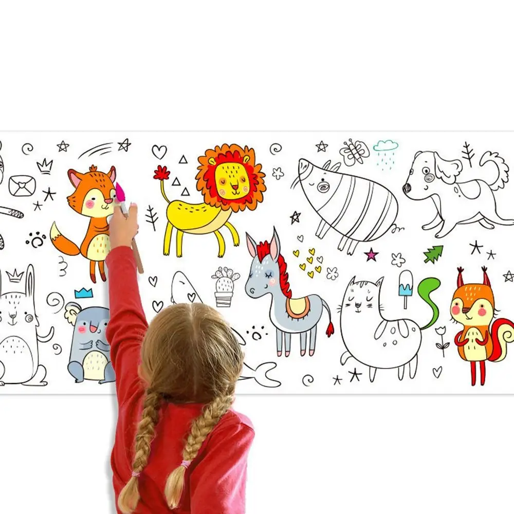 Art Wall Sticker Kids Gift Children Drawing Roll Color Filling Paper Scroll Children'S Drawing Scroll Blank Coloring Pages - Image 4