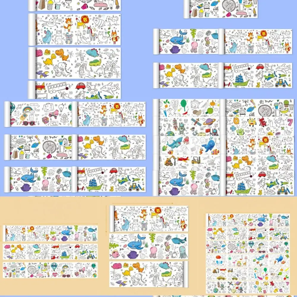 Art Wall Sticker Kids Gift Children Drawing Roll Color Filling Paper Scroll Children'S Drawing Scroll Blank Coloring Pages - Image 6