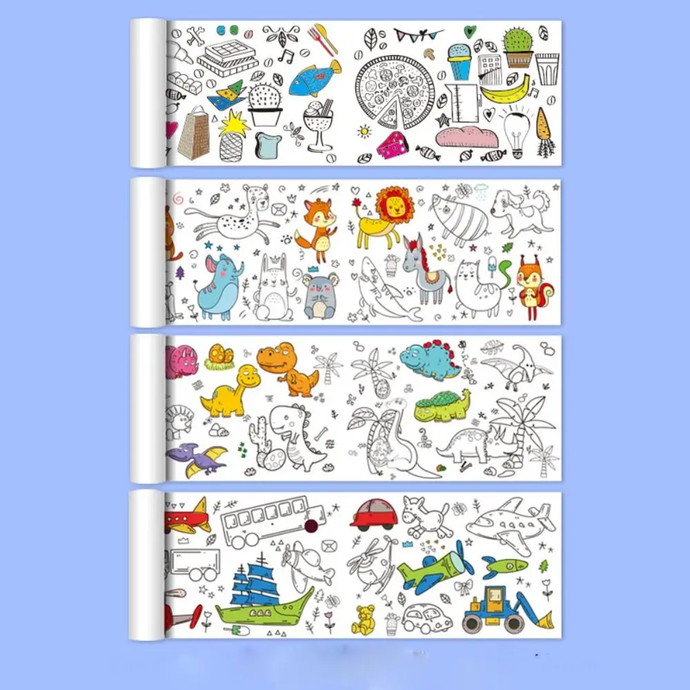 Art Wall Sticker Kids Gift Children Drawing Roll Color Filling Paper Scroll Children'S Drawing Scroll Blank Coloring Pages - Image 7