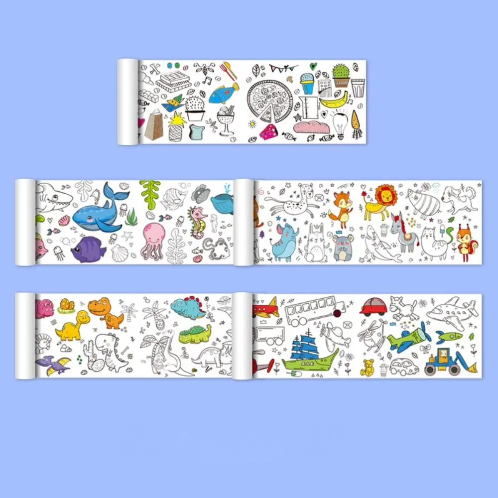 Art Wall Sticker Kids Gift Children Drawing Roll Color Filling Paper Scroll Children'S Drawing Scroll Blank Coloring Pages - Image 8