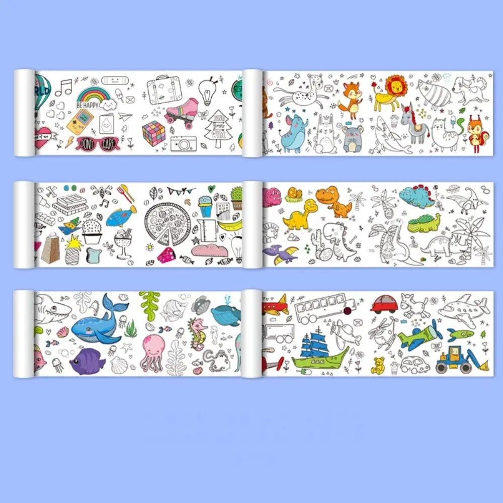 Art Wall Sticker Kids Gift Children Drawing Roll Color Filling Paper Scroll Children'S Drawing Scroll Blank Coloring Pages - Image 9