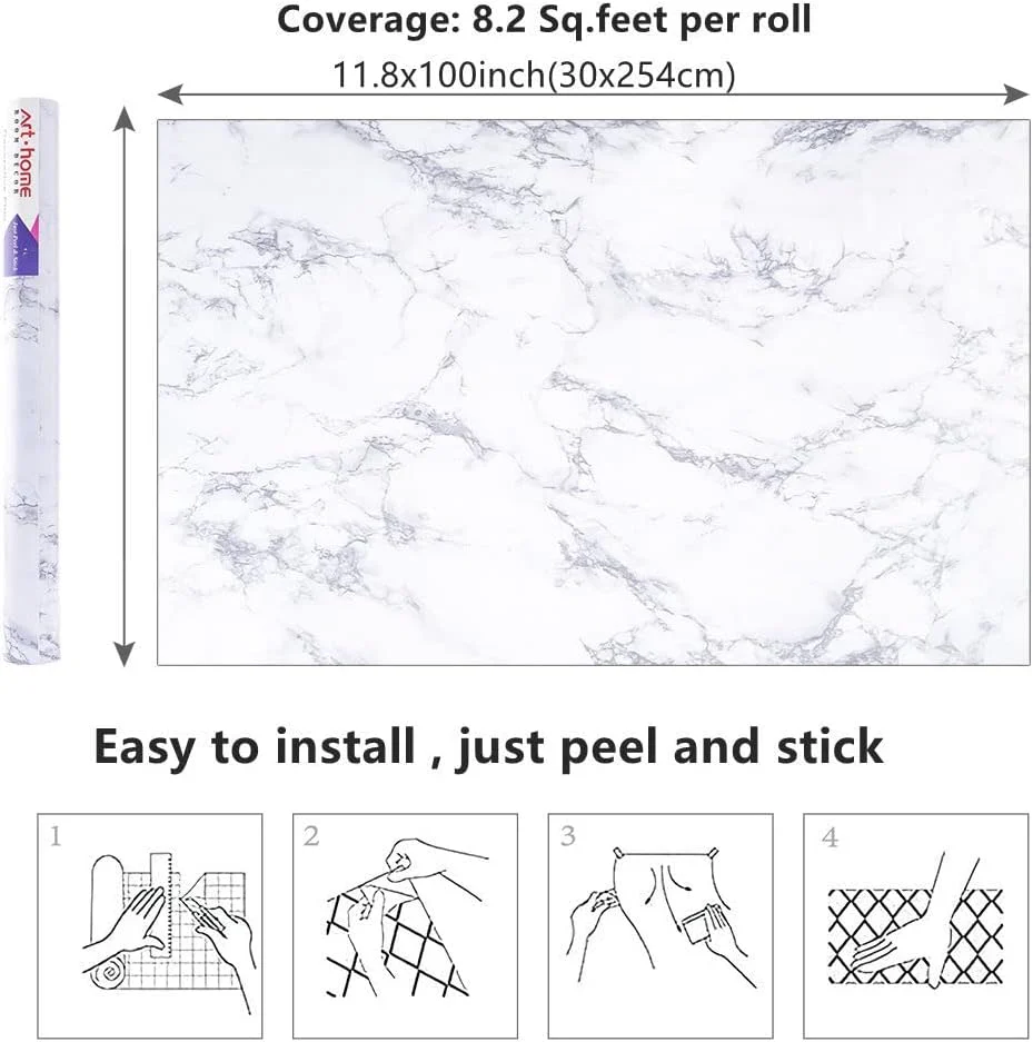 Marble 60cm by 500 cm Self Adhesive Contact paper Countertop,Kitchen,Shelf Liner - Image 10