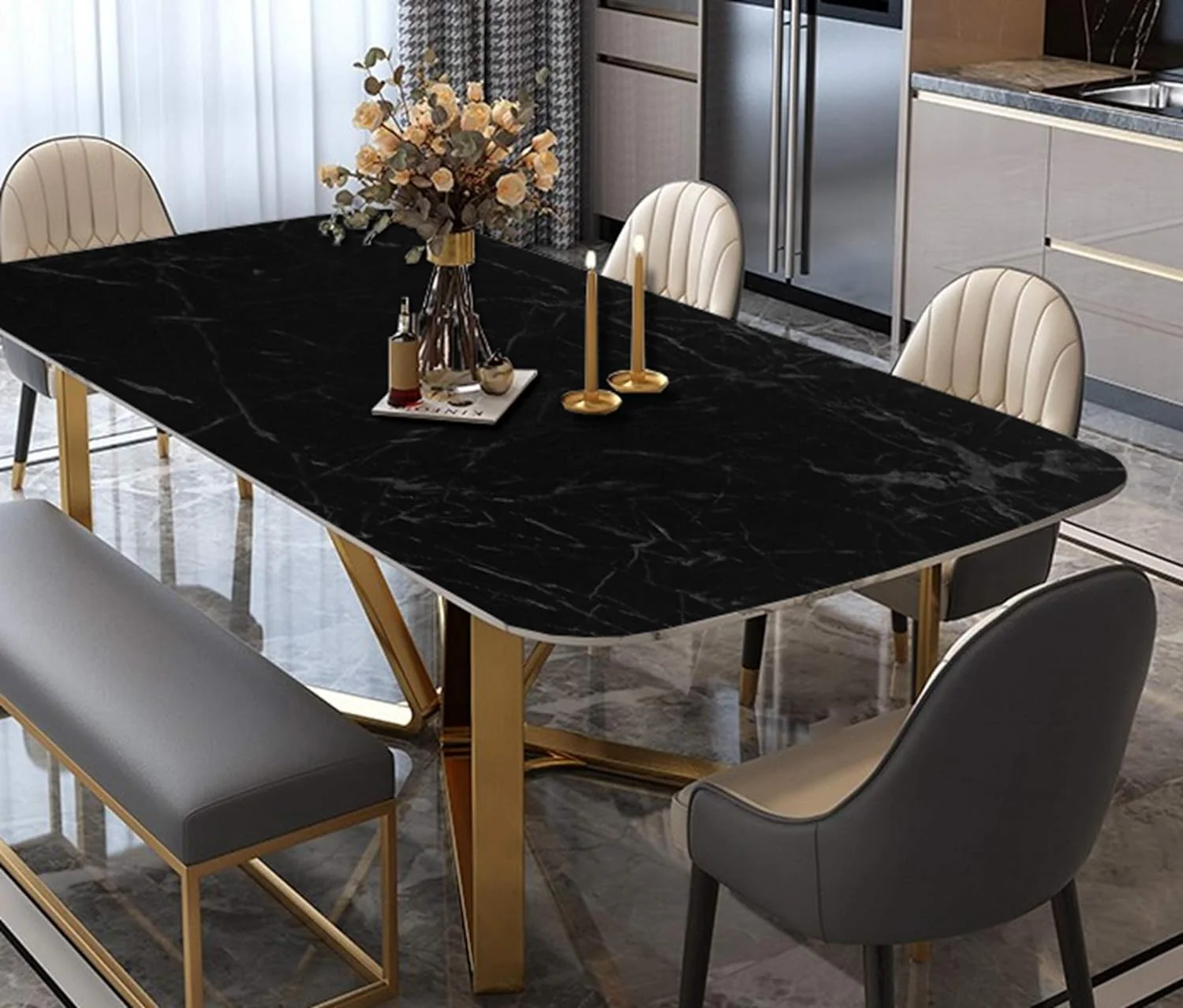 Marble 60cm by 500 cm Self Adhesive Contact paper Countertop,Kitchen,Shelf Liner - Image 17