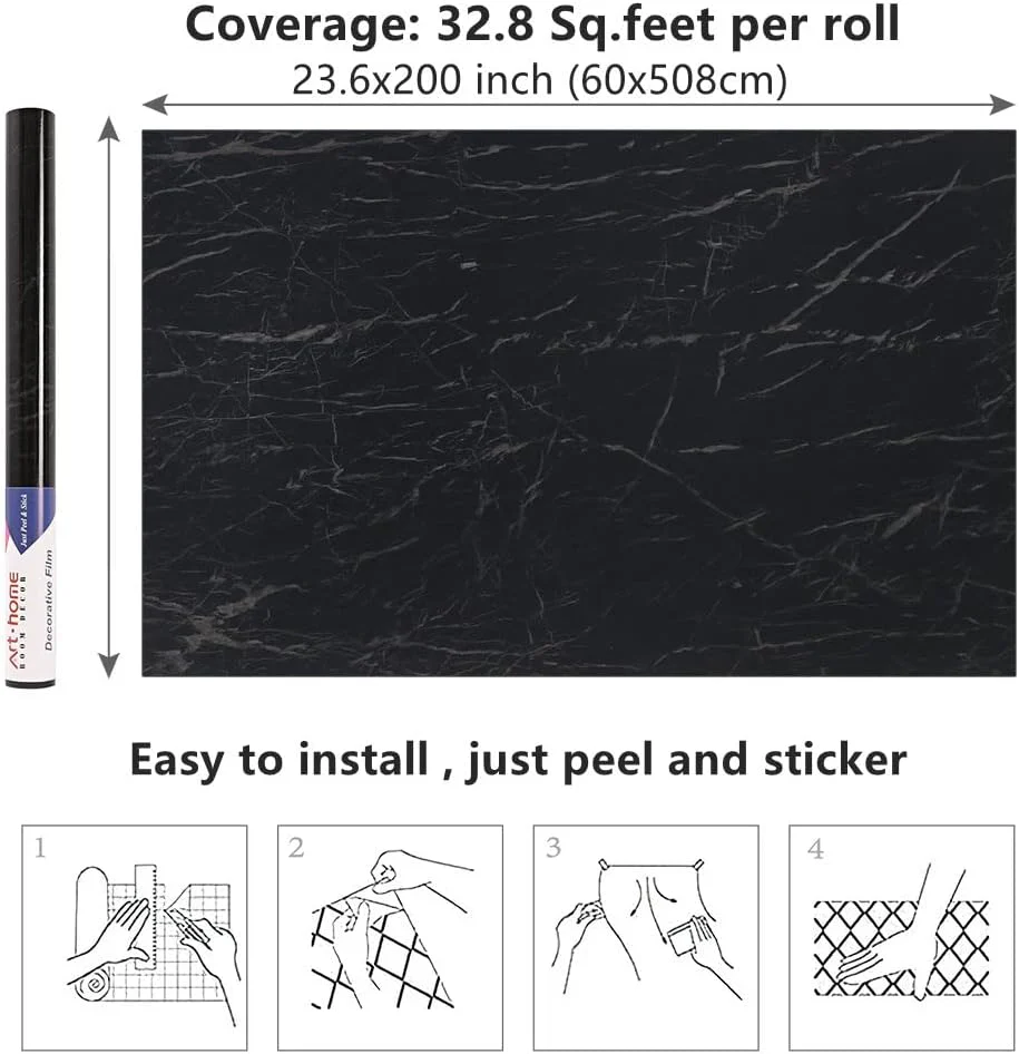 Marble 60cm by 500 cm Self Adhesive Contact paper Countertop,Kitchen,Shelf Liner - Image 29
