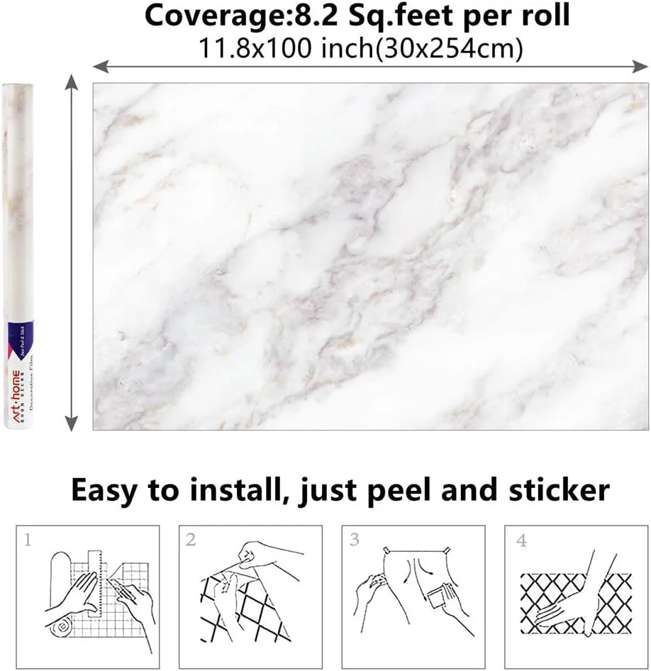 Marble 60cm by 500 cm Self Adhesive Contact paper Countertop,Kitchen,Shelf Liner - Image 56