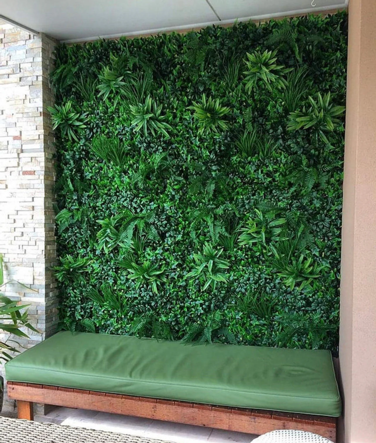 Artificial Fern Woodland Green Wall Panel 1M x 1M - Image 2