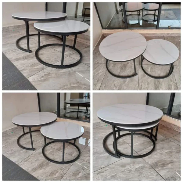 Assorted marble nesting tables - Image 3