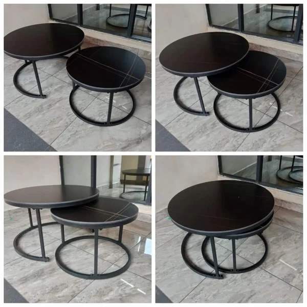Assorted marble nesting tables - Image 5