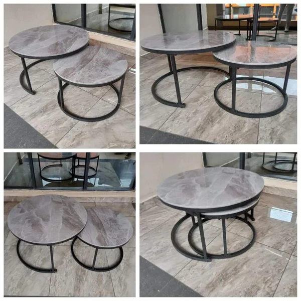 Assorted marble nesting tables - Image 6