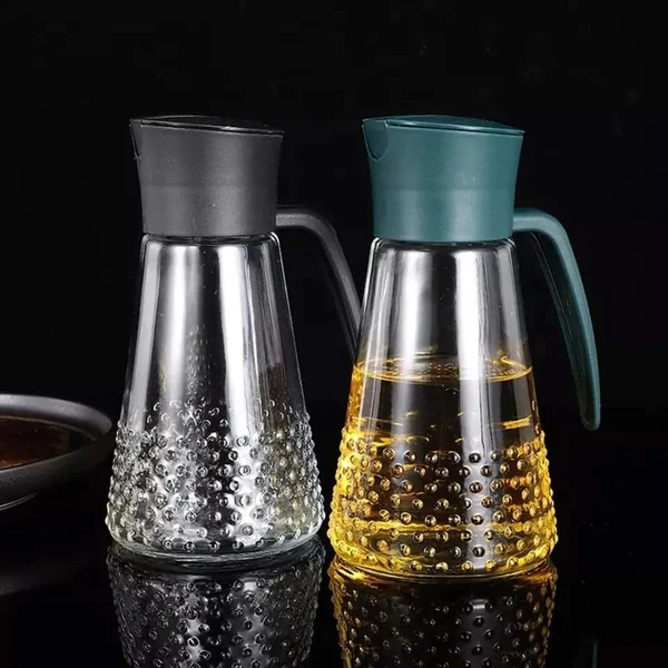 630ml Glass Oil Bottle, Olive Oil Dispenser & Oil Pot Canister with Automatic Opening & Closing Lid, Glass Cooking Oil Dispenser Bottle, Vinegar Container Kenya - Image 3
