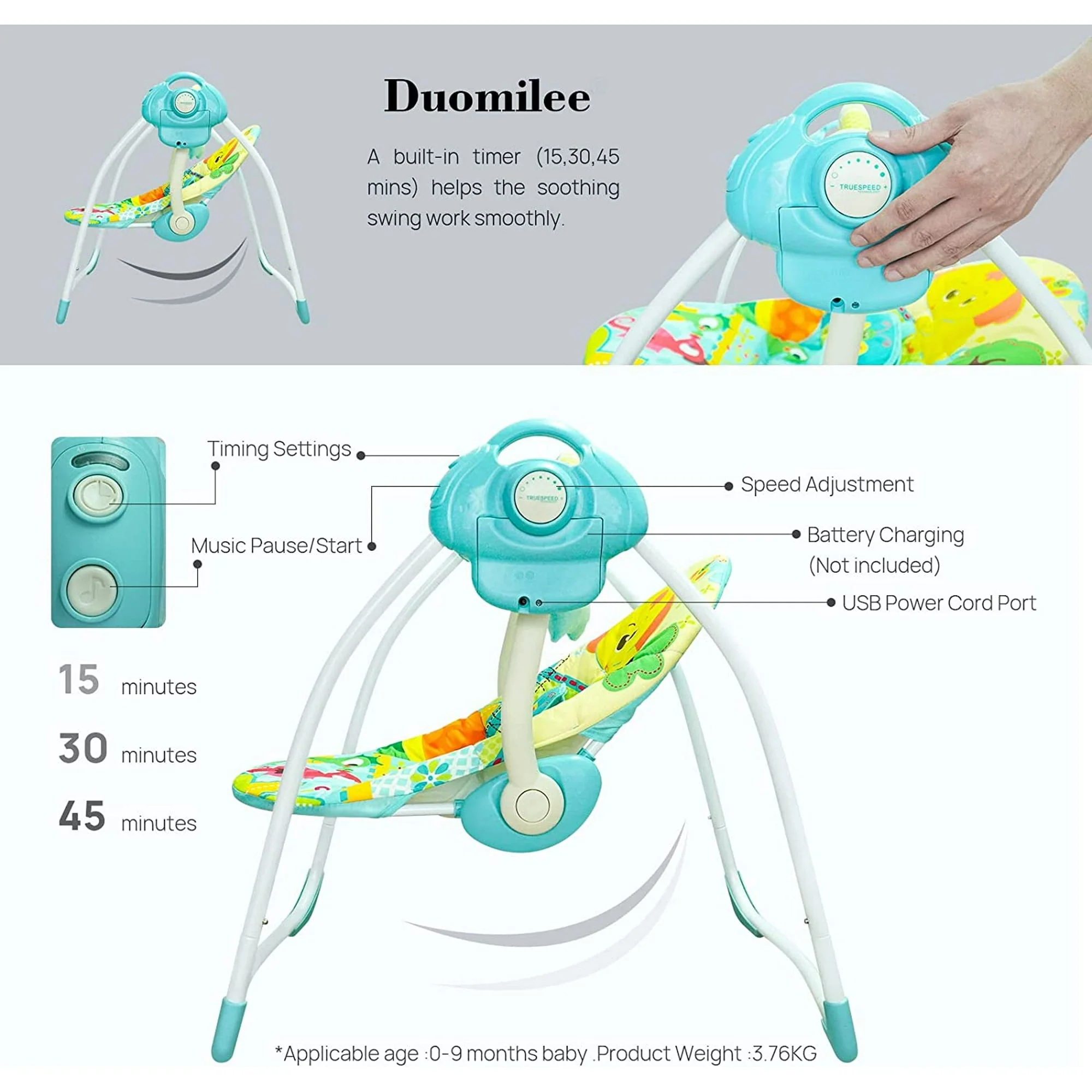 Baby Electric Portable Swing. - Image 3