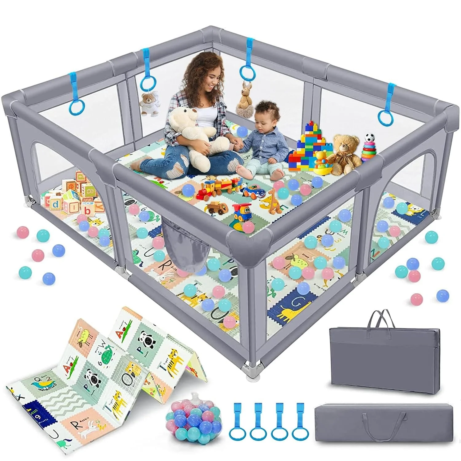 Baby Playpen for Toddlers with Mat | Large Activity Center - Image 5