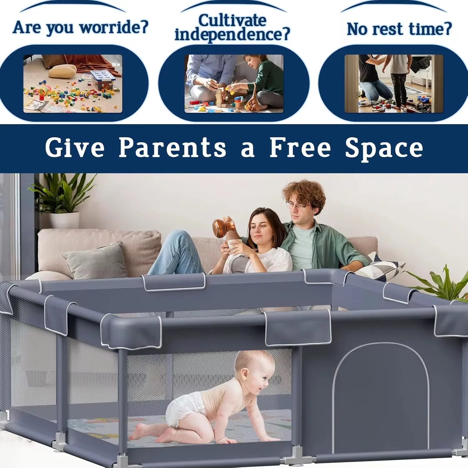 Baby Playpen Kids Large Playard Indoor & Outdoor Kids Activity Center - Image 6