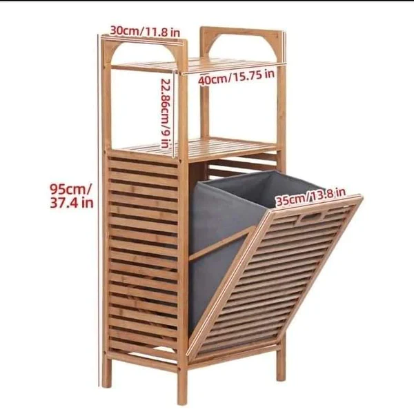 Bamboo Bathroom hamper Laundry Basket - Image 3