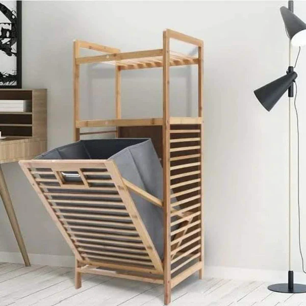 Bamboo Bathroom hamper Laundry Basket - Image 4