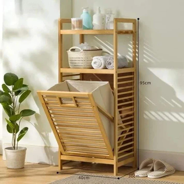 Bamboo Bathroom hamper Laundry Basket - Image 5