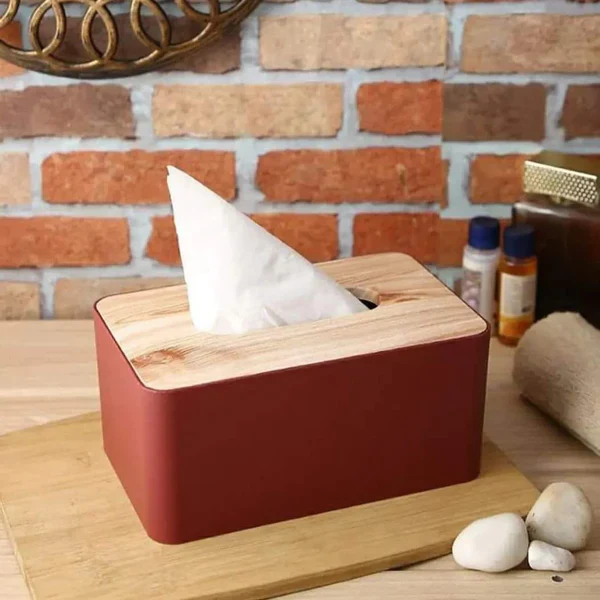 Bamboo lid Napkin Tissue Holder - Image 2