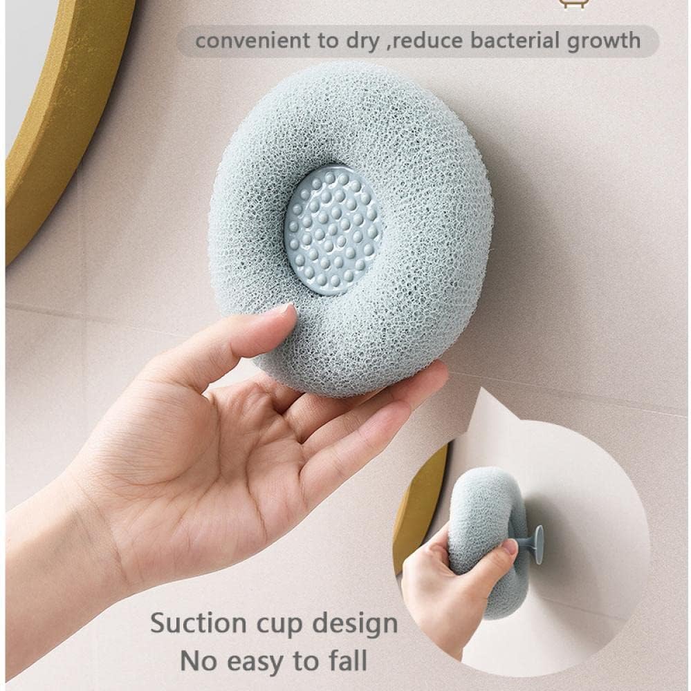 Bath Shower Sponges Set, Reusable Exfoliating Loofahs Shower Balls with Sucket - Image 3
