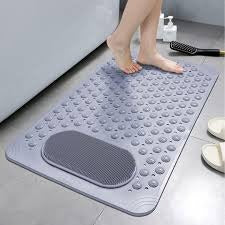 Bathroom Anti-Slip Mat with Lazy Scrubber. Non-Slip Rubber Bath Mat - Image 3