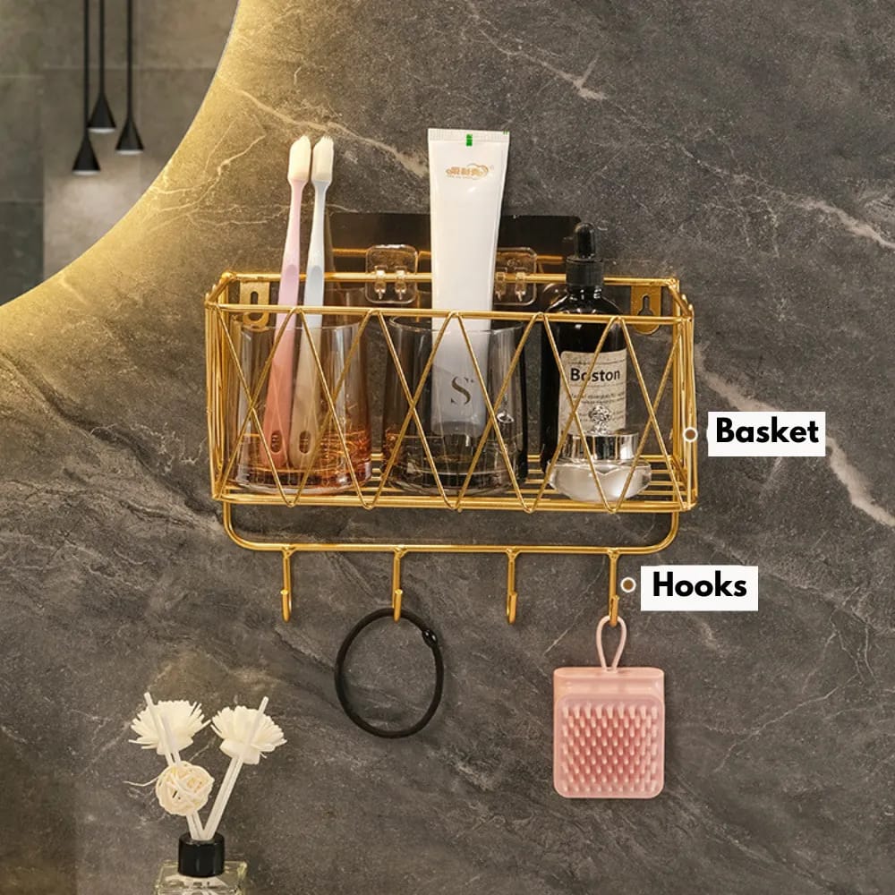 Bathroom Shelves Wall Hanging  Storage Basket - Image 2