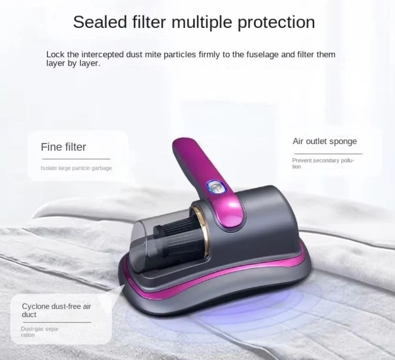 Bed Vacuum Cleaner, Household High-Frequency Strong Mite Removal Instrument, Handheld Deep Mattress Vacuum Cleaner, Wireless Vacuum Cleaning Remover Instrument, for Bed, Sofa, Carpets - Image 2