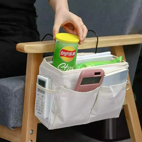Bedside Hanging Organizer Pocket Canvas Storage Bag - Image 4