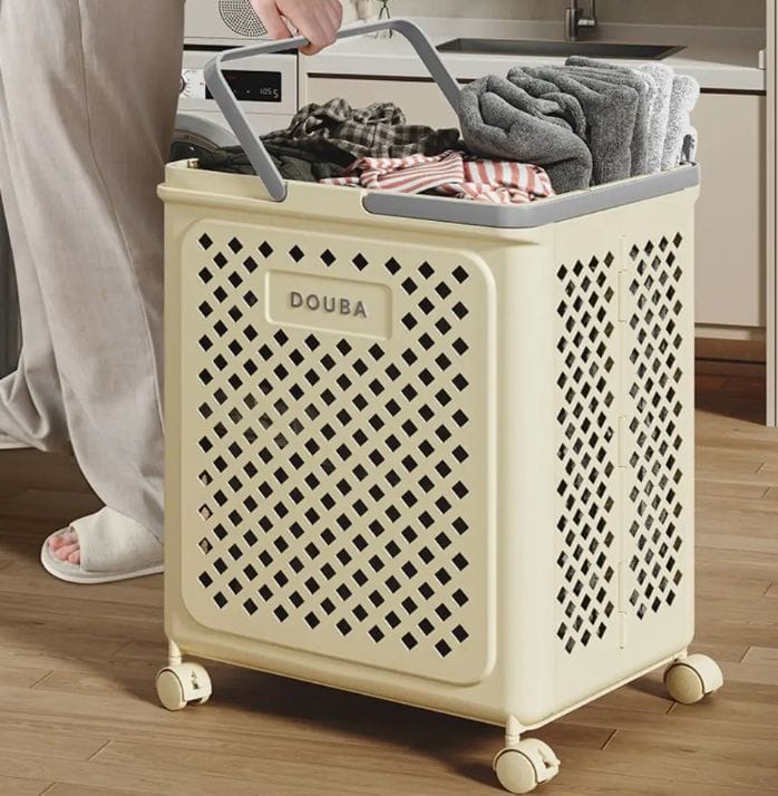 Big Foldable Eco-Friendly Laundry storage basket with wheels - Image 2