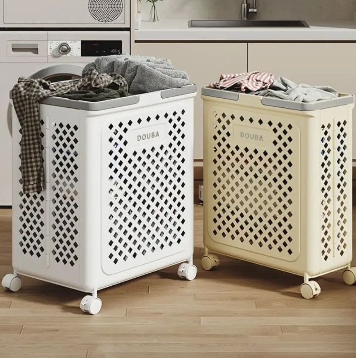 Big Foldable Eco-Friendly Laundry storage basket with wheels - Image 3
